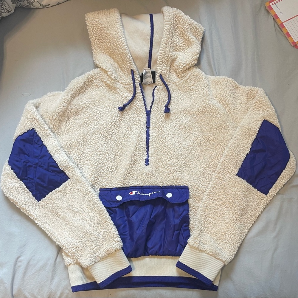 Champion Cream and Purple Sherpa Jacket